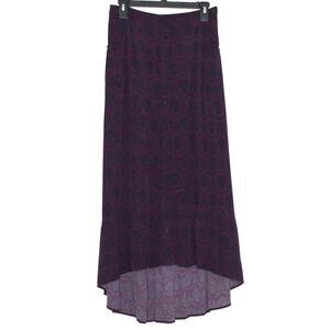NWT Purple Floral Maxi Skirt Whimsigoth Festival Boho Button Front S EQL Kerrits